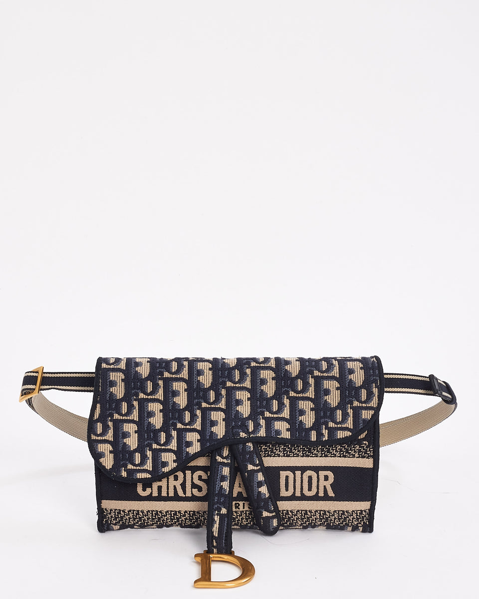 Slim saddle pouch 2025 blue dior oblique jacquard