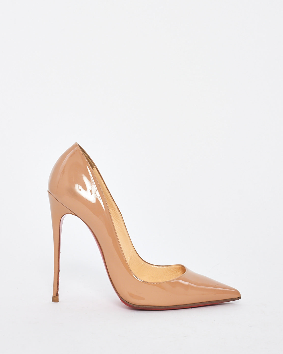 Explore a Christian Louboutin Nude Patent Leather So Kate