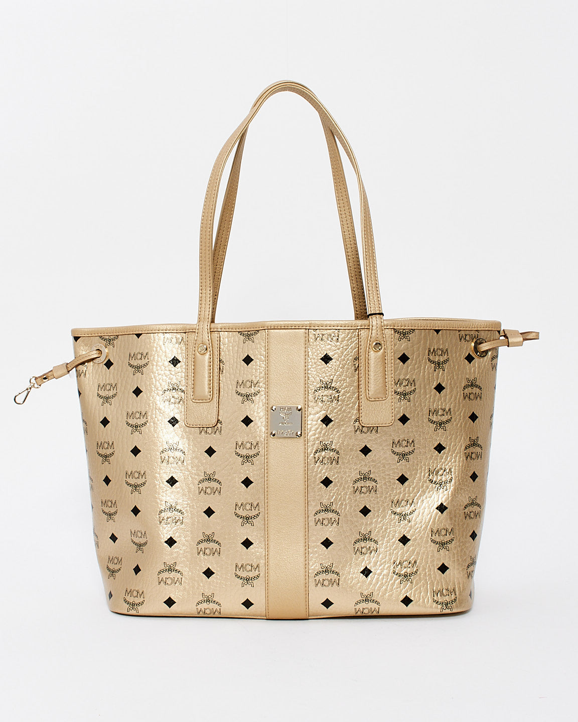 Mcm gold discount visetos tote