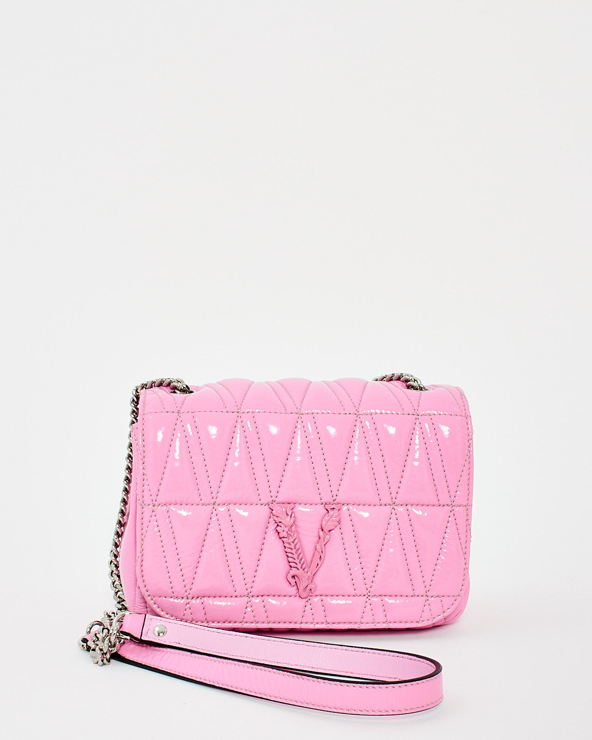 Virtus Mini tweed shoulder bag in pink - Versace