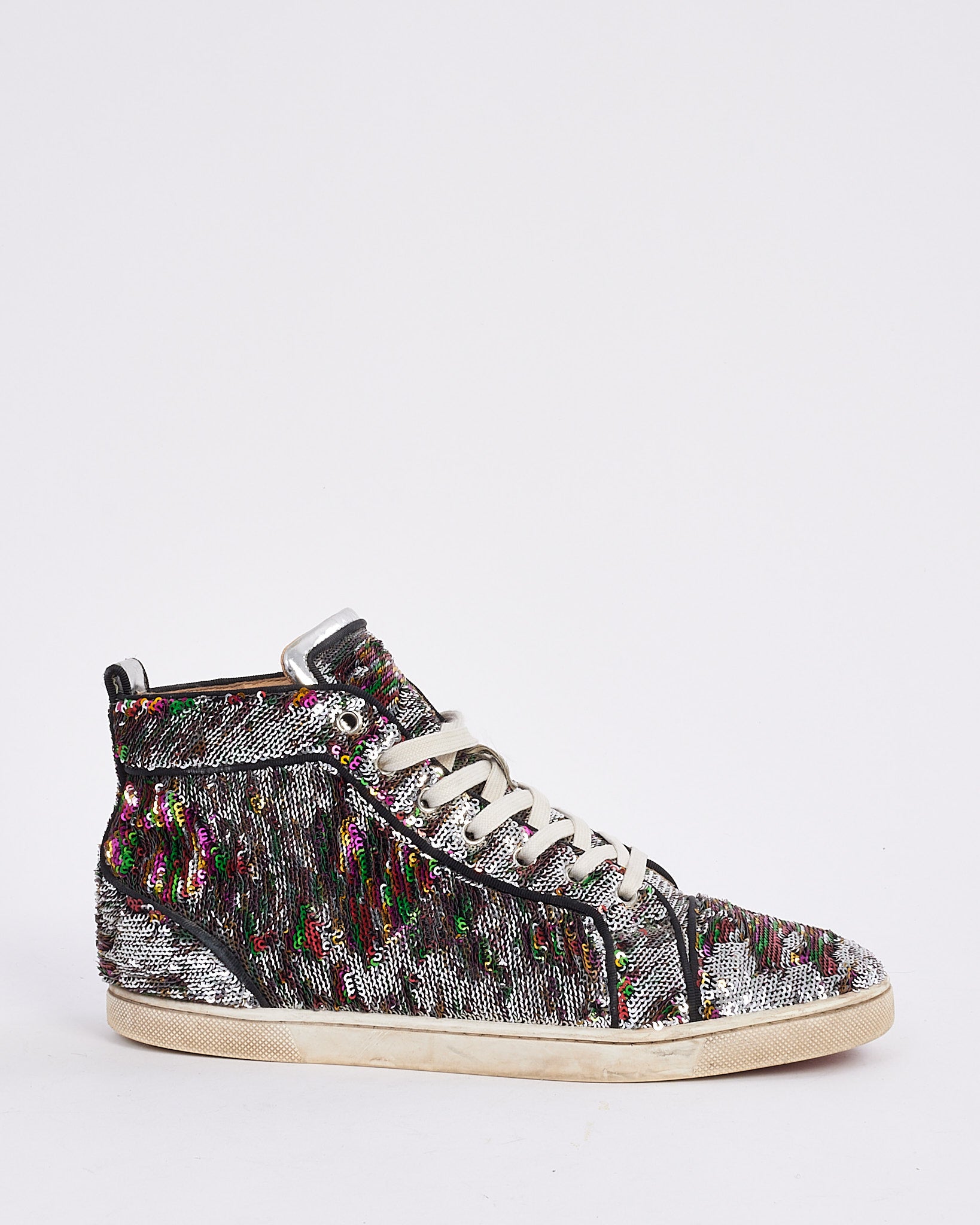 Buy Christian Louboutin Multi Silver Sequence Orlato Paillettes High Top Sneakers 39 Authenticated Pre Owned RETYCHE