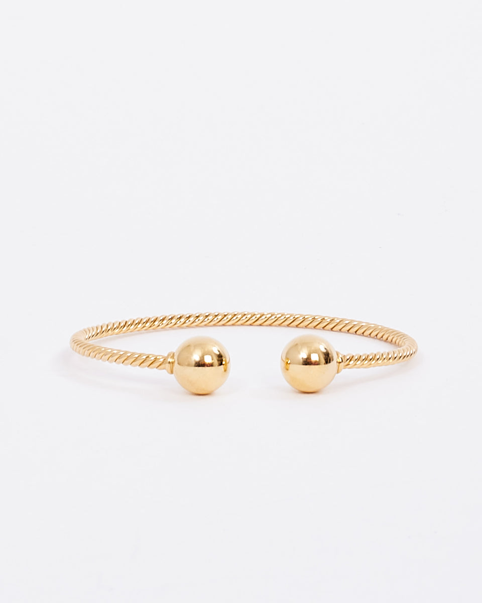 David Yurman 18K Gold Bead Dome Cuff Solari Bracelet - M