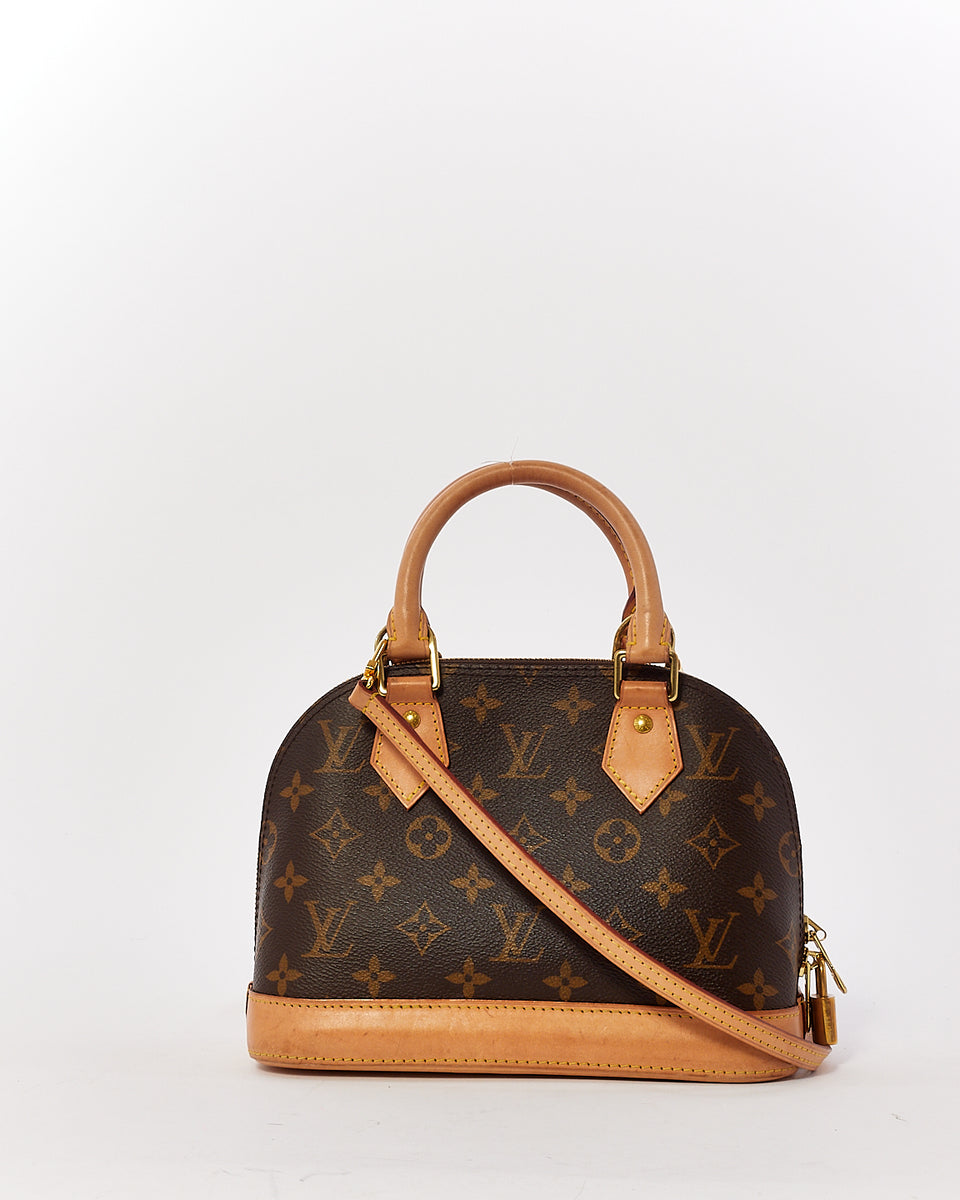 Louis Vuitton Blue Vernis Lisse and Brown Monogram Coated Canvas Alma BB