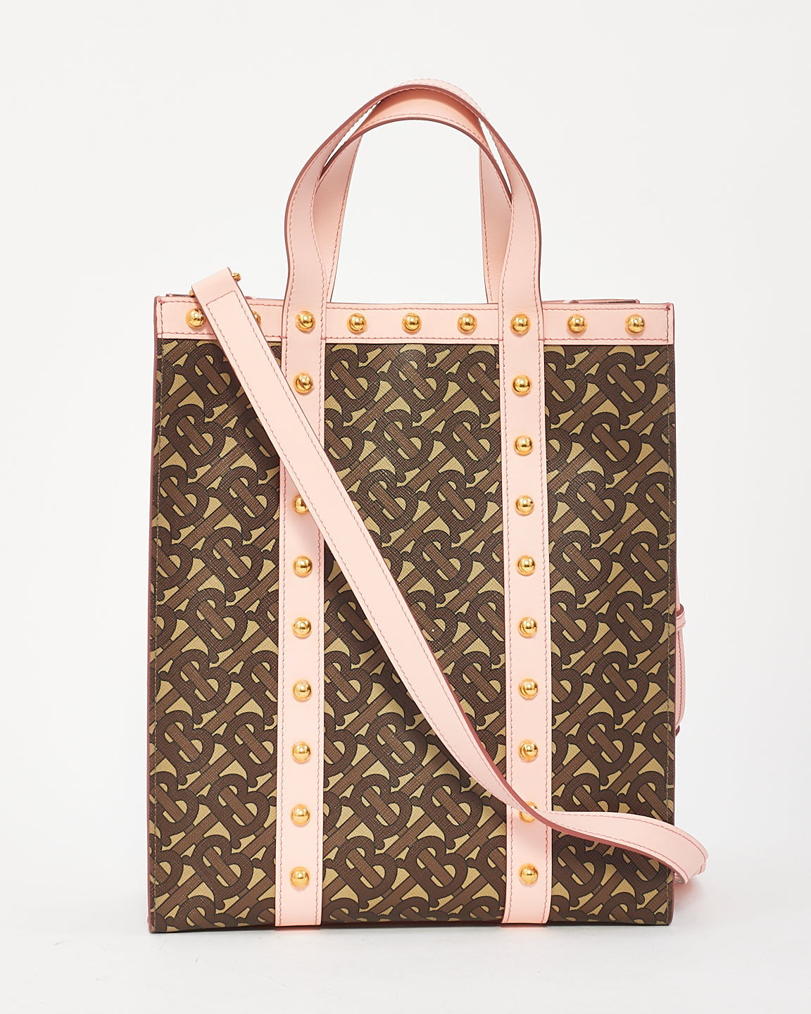 Buy Burberry Brown & Pink Monogram E-Canvas 2-Way Portrait Tote