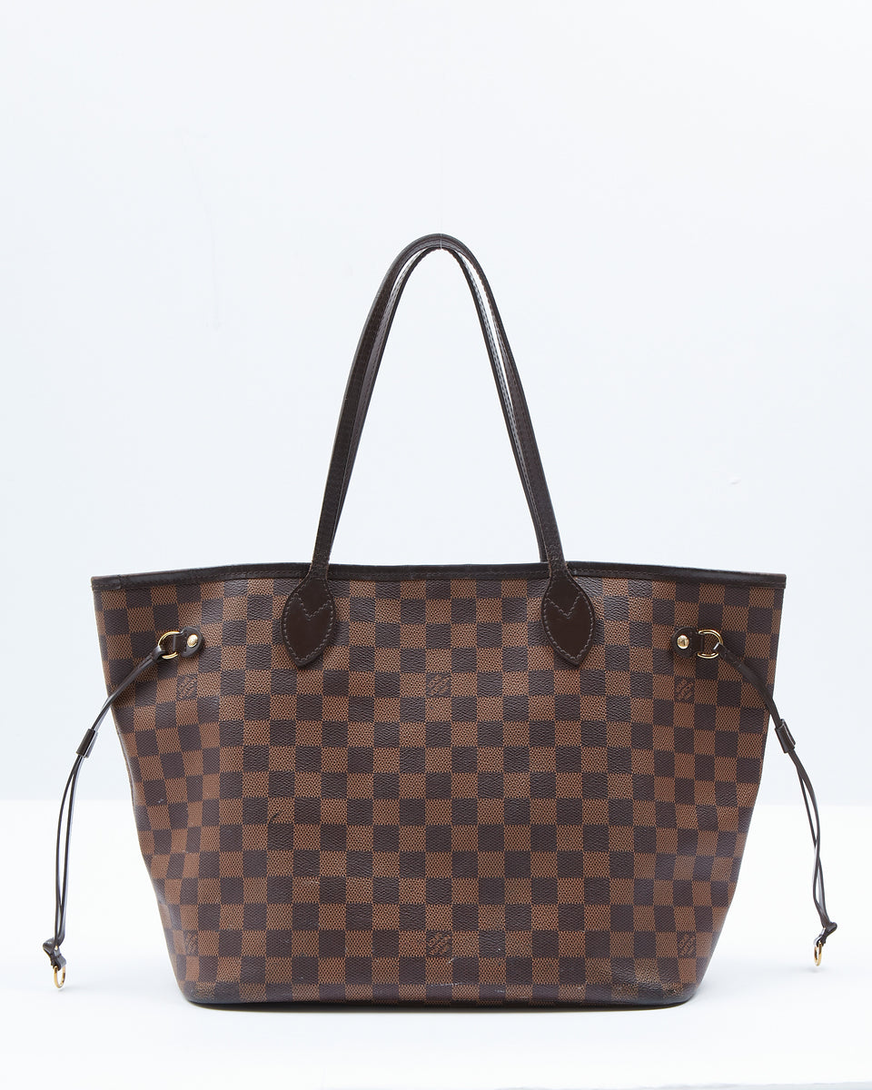 Louis Vuitton, Bags, Louis Vuitton Neverfull Mm Damier Ebne N4358 New  With Wristlet Discontinued