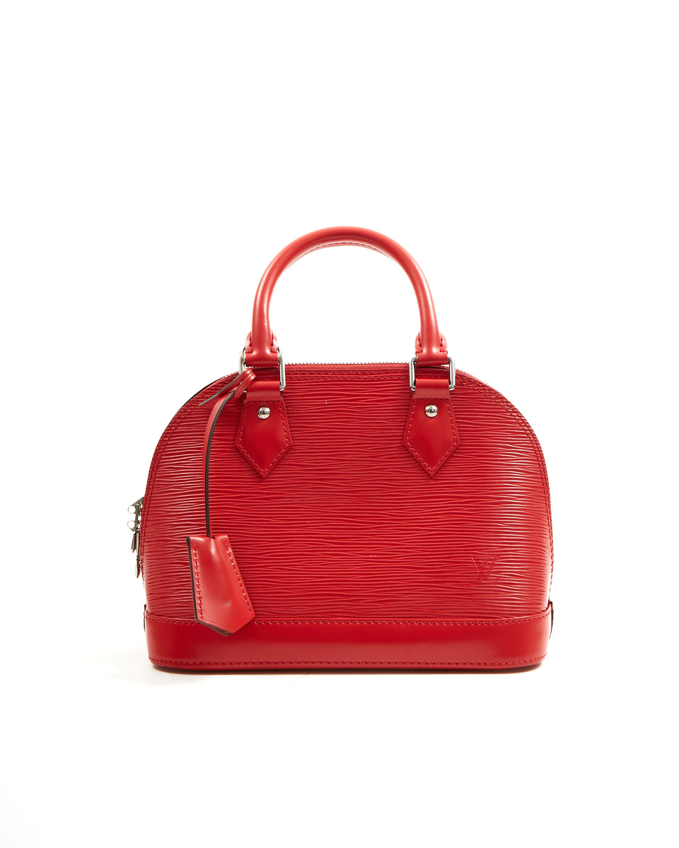 Louis Vuitton Alma small model handbag in red epi leather