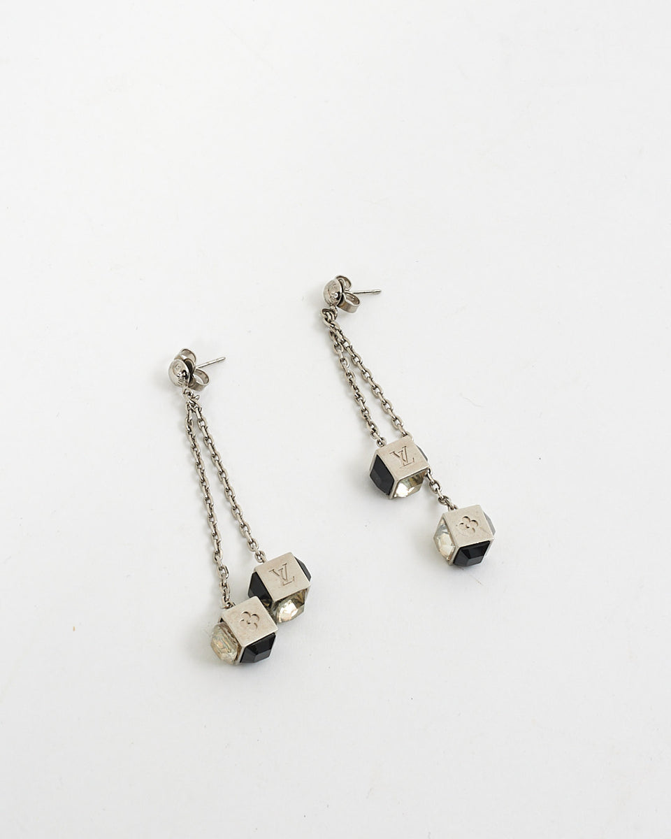 Louis Vuitton Style Triple Fleur Dangle Earrings