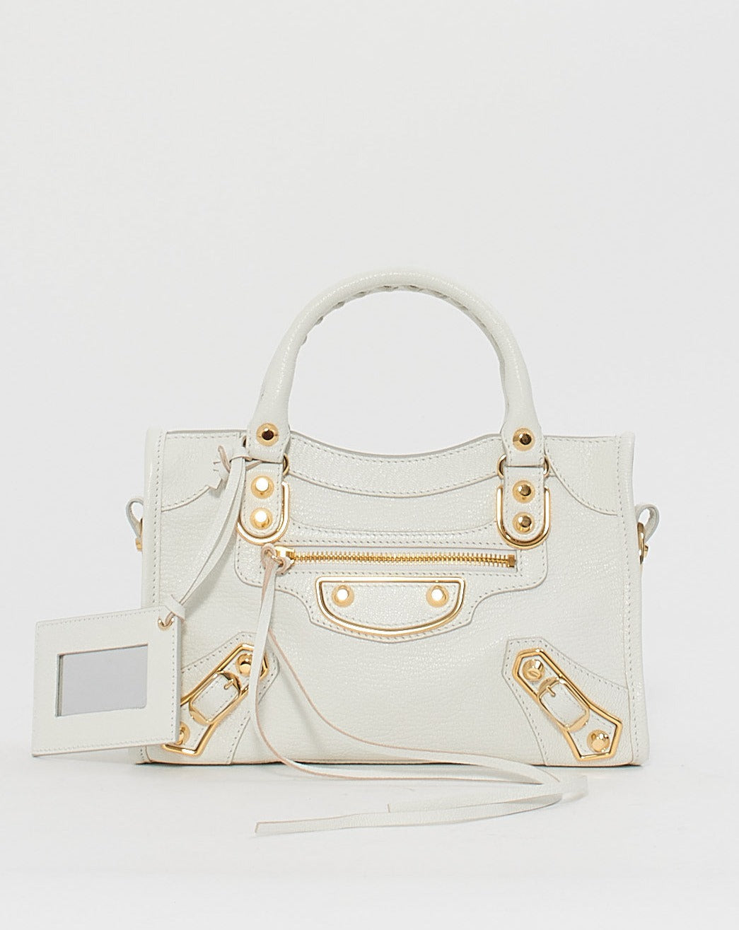 Explore a Balenciaga White Leather Metallic Edge Motocross Mini City Bag Authenticated Pre Owned Discover More RETYCHE