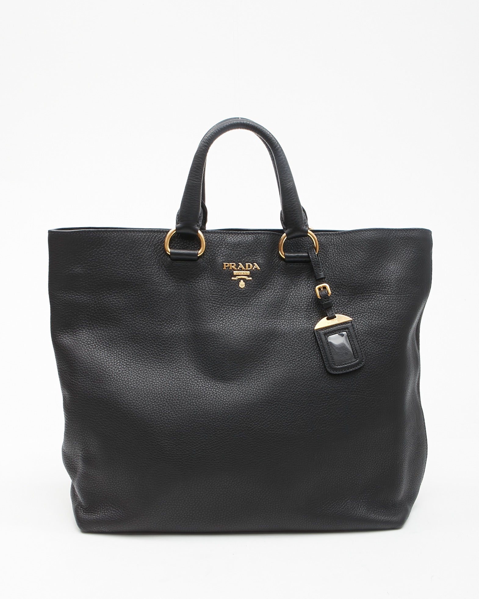 Prada daino medium discount leather tote bag