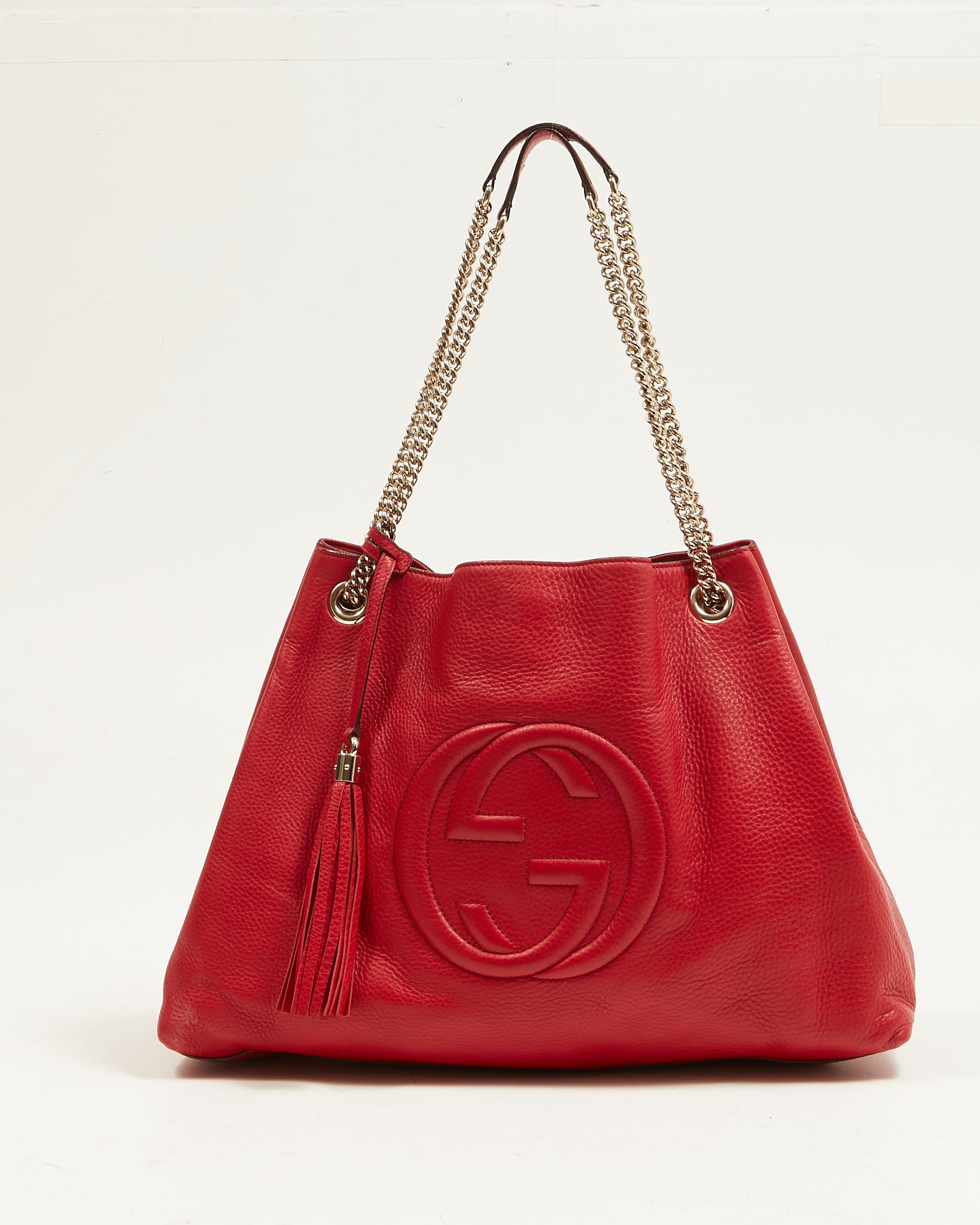 Gucci large red soho shoulder sale bag