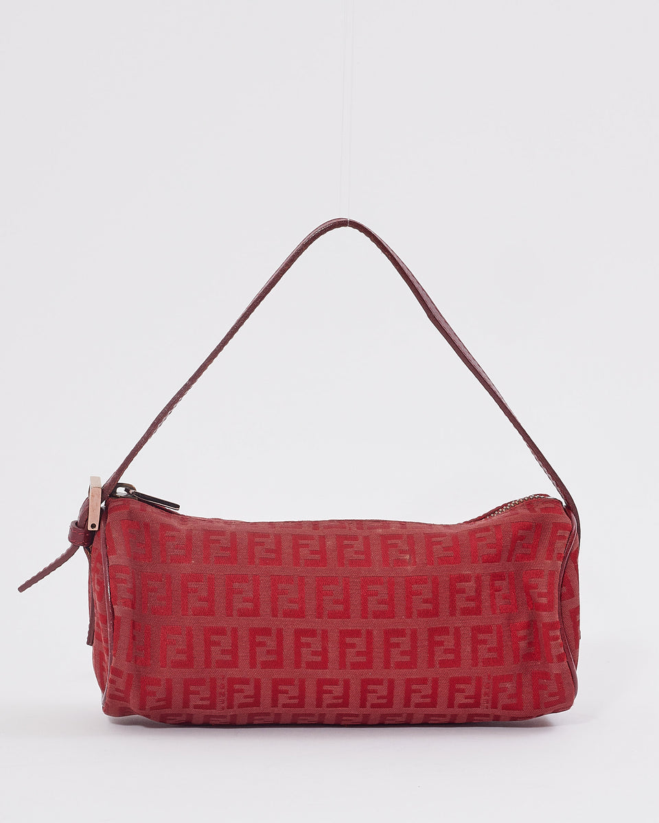 Fendi Rare Red Zucchino Barrel Pochette - shop 