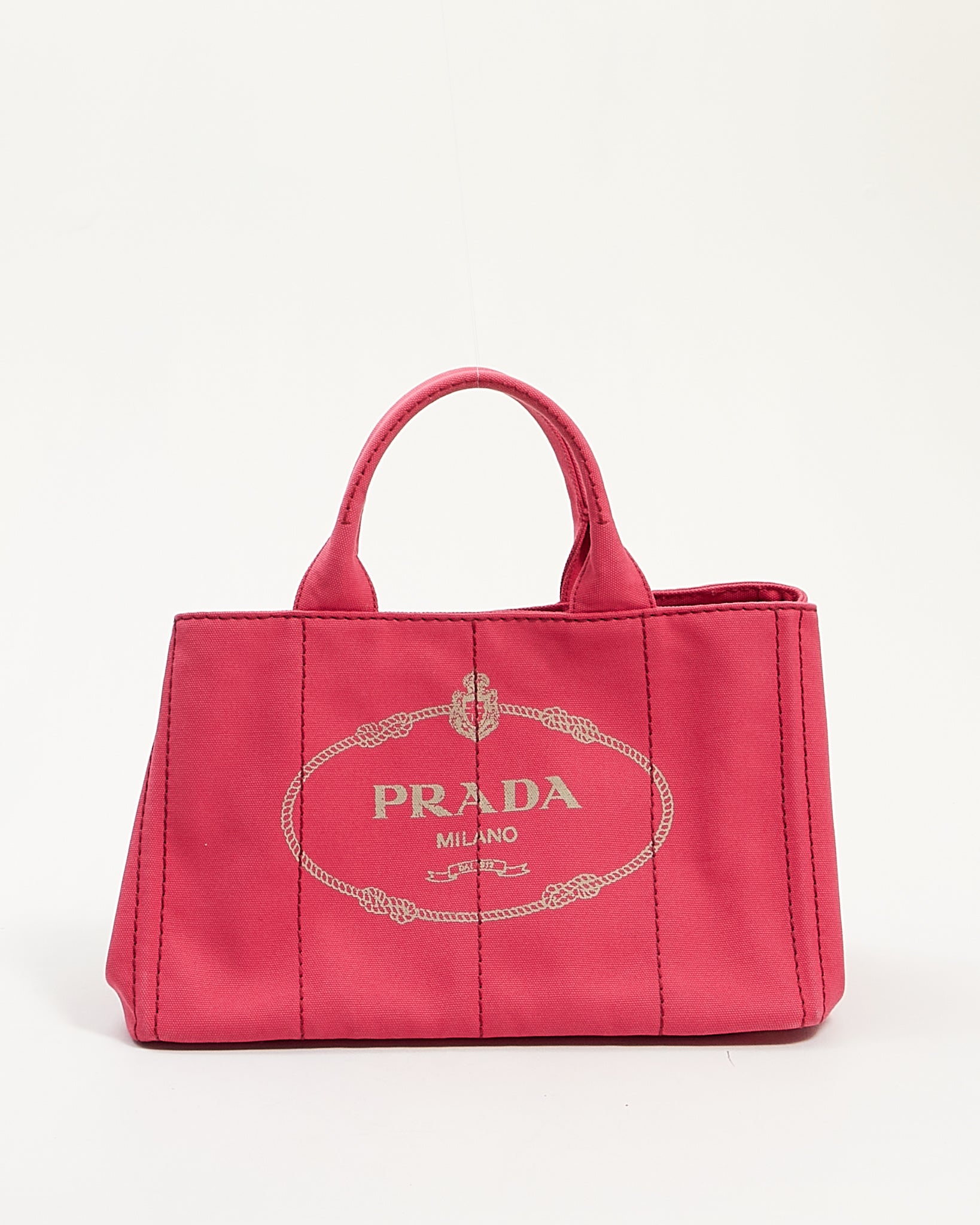 Explore a Prada Pink Canvas Canapa Logo Medium Convertible Tote Authenticated Pre Owned Discover More