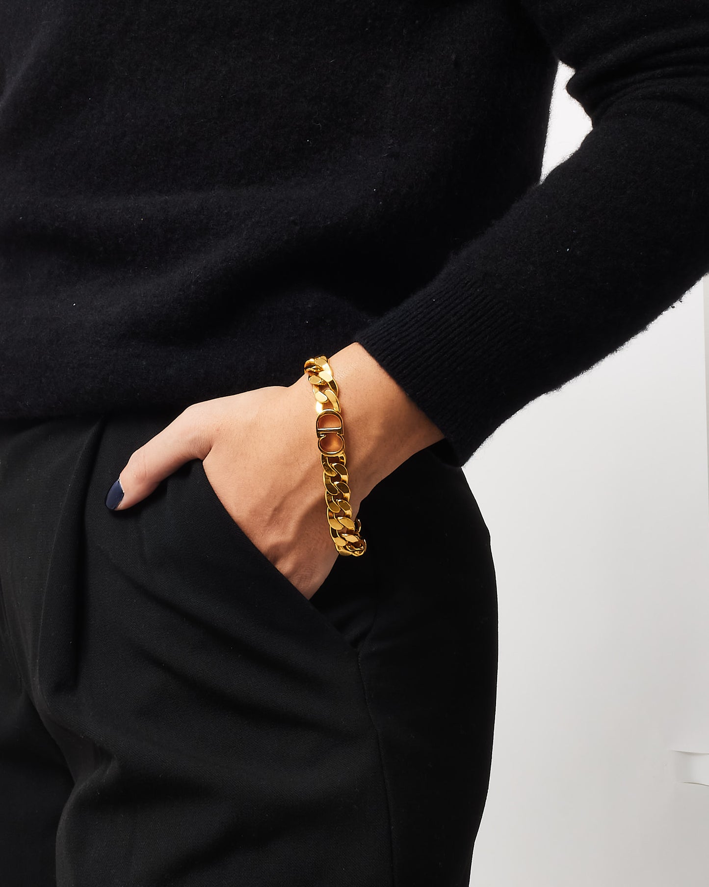 Dior Gold Danseuses Étoile Logo Chain Bracelet