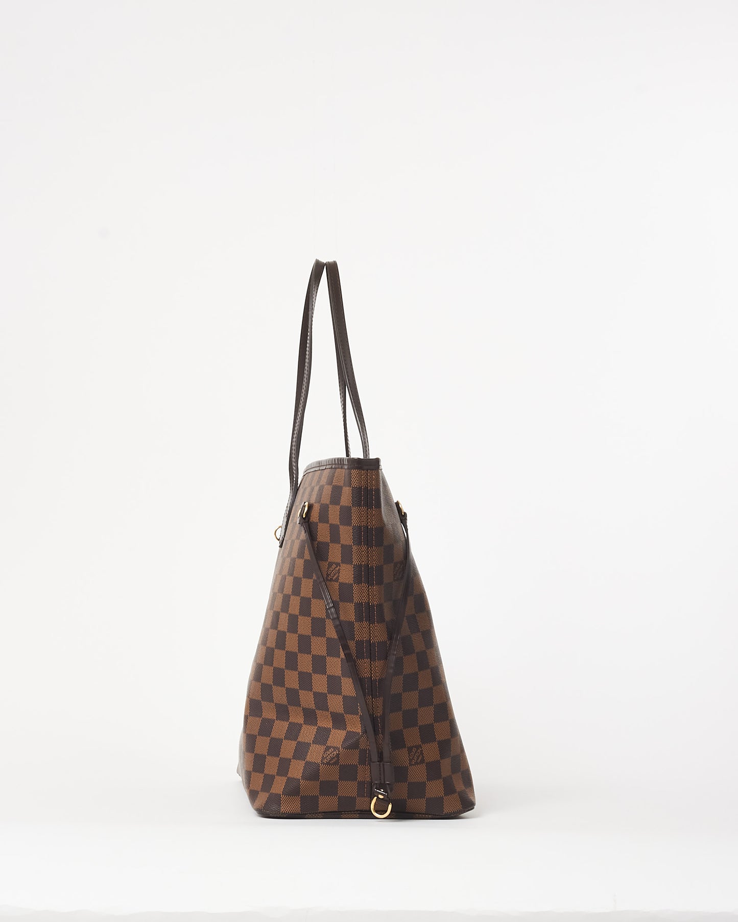 Louis Vuitton Coated Canvas Damier Ebene Neverfull GM Tote Bag W Pouch