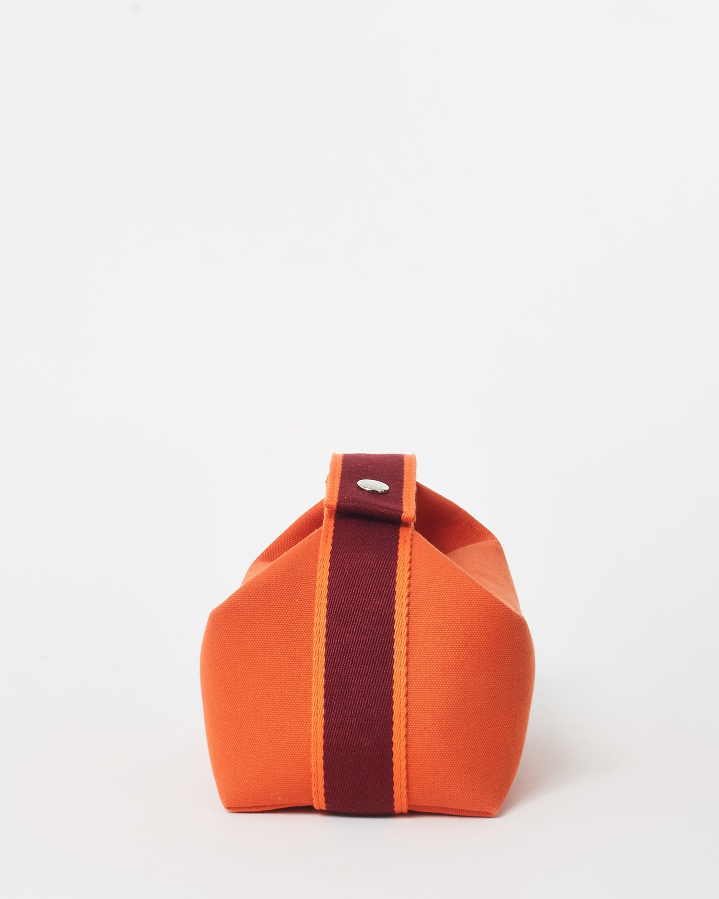 Hermès Orange & Burgundy Canvas Small Bride À Brac Bag