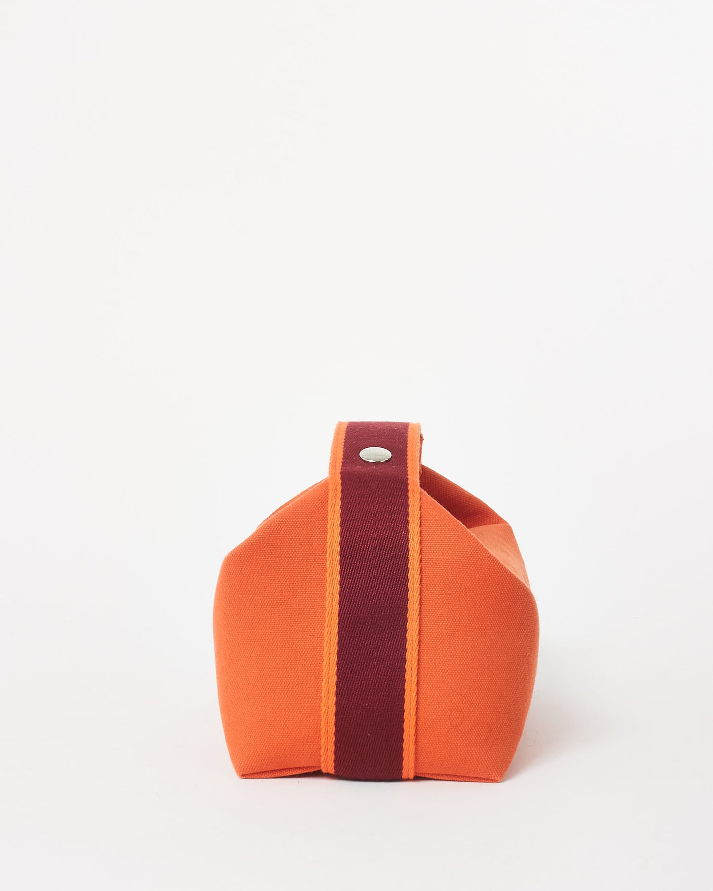 Hermès Orange & Burgundy Canvas Small Bride À Brac Bag