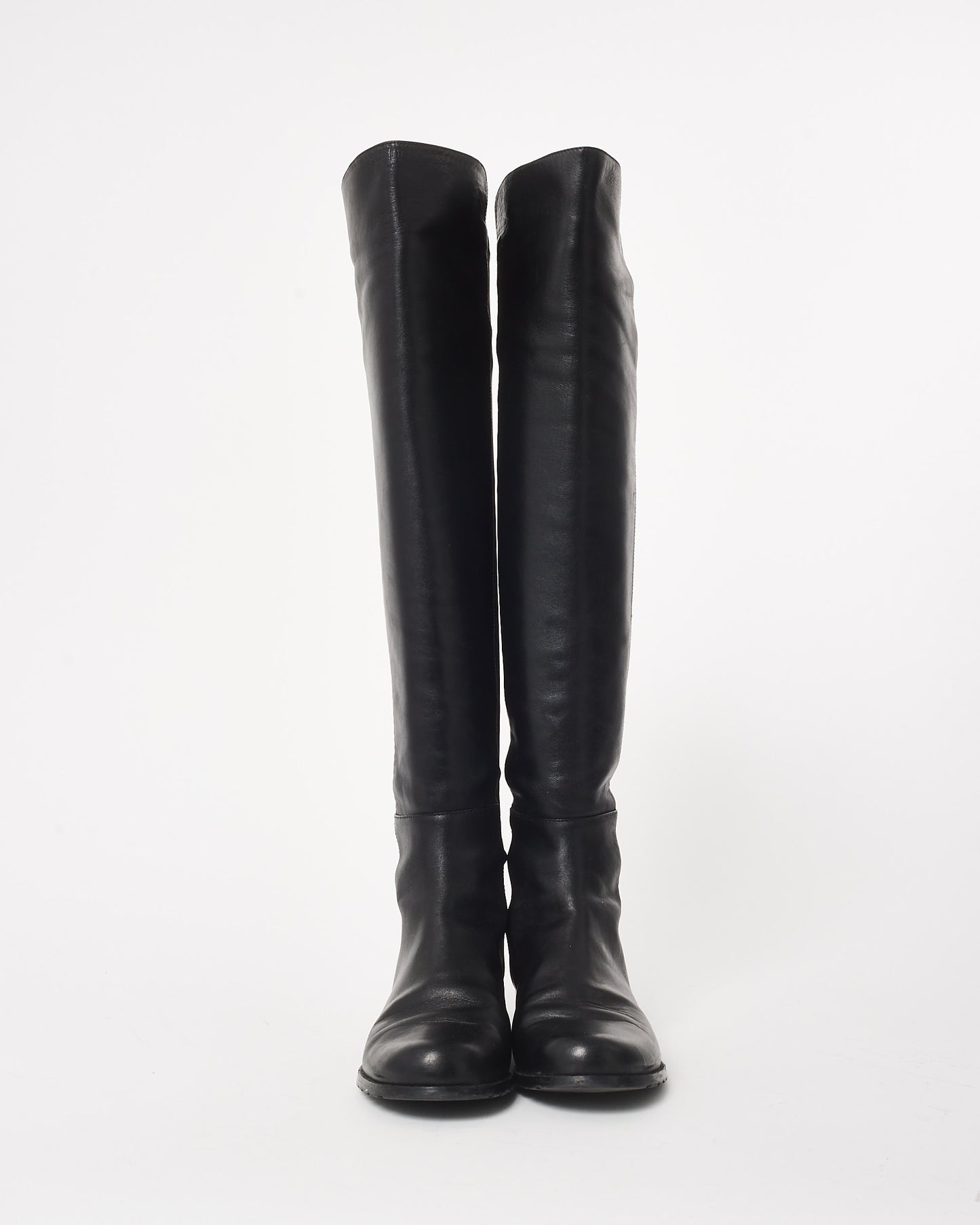 Stuart Weitzman Black Leather 50/50 Knee Boots - 6.5