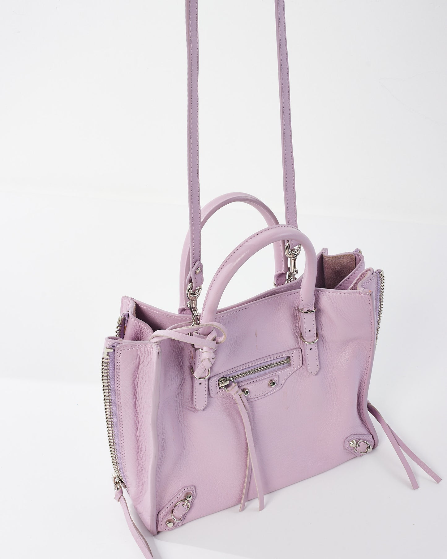 Balenciaga Lilac Leather Papier A4 Mini Tote