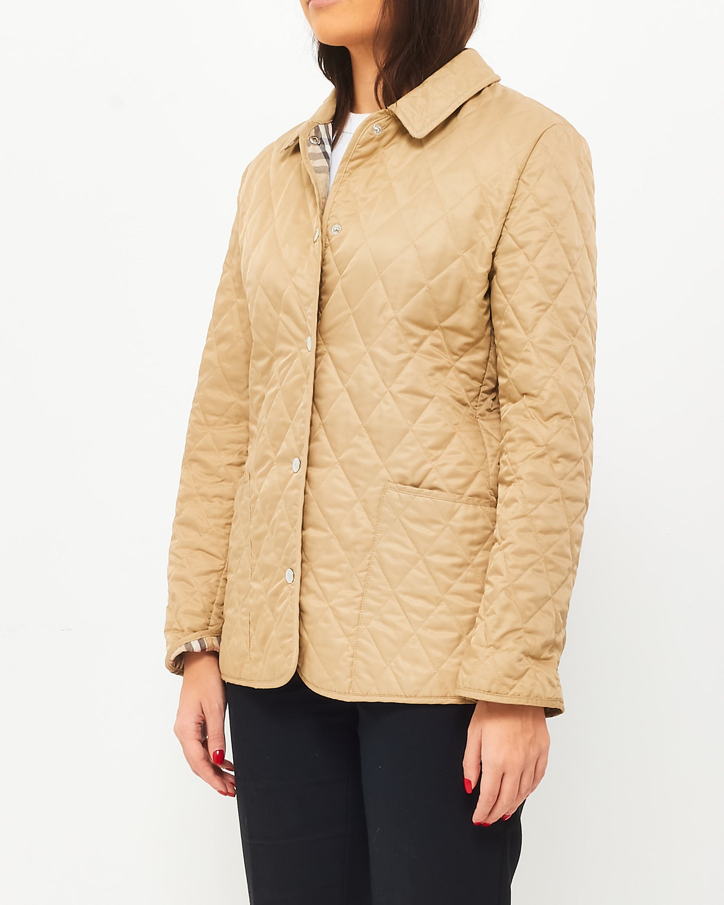 Burberry Beige Nylon Quilted Jacket - XS