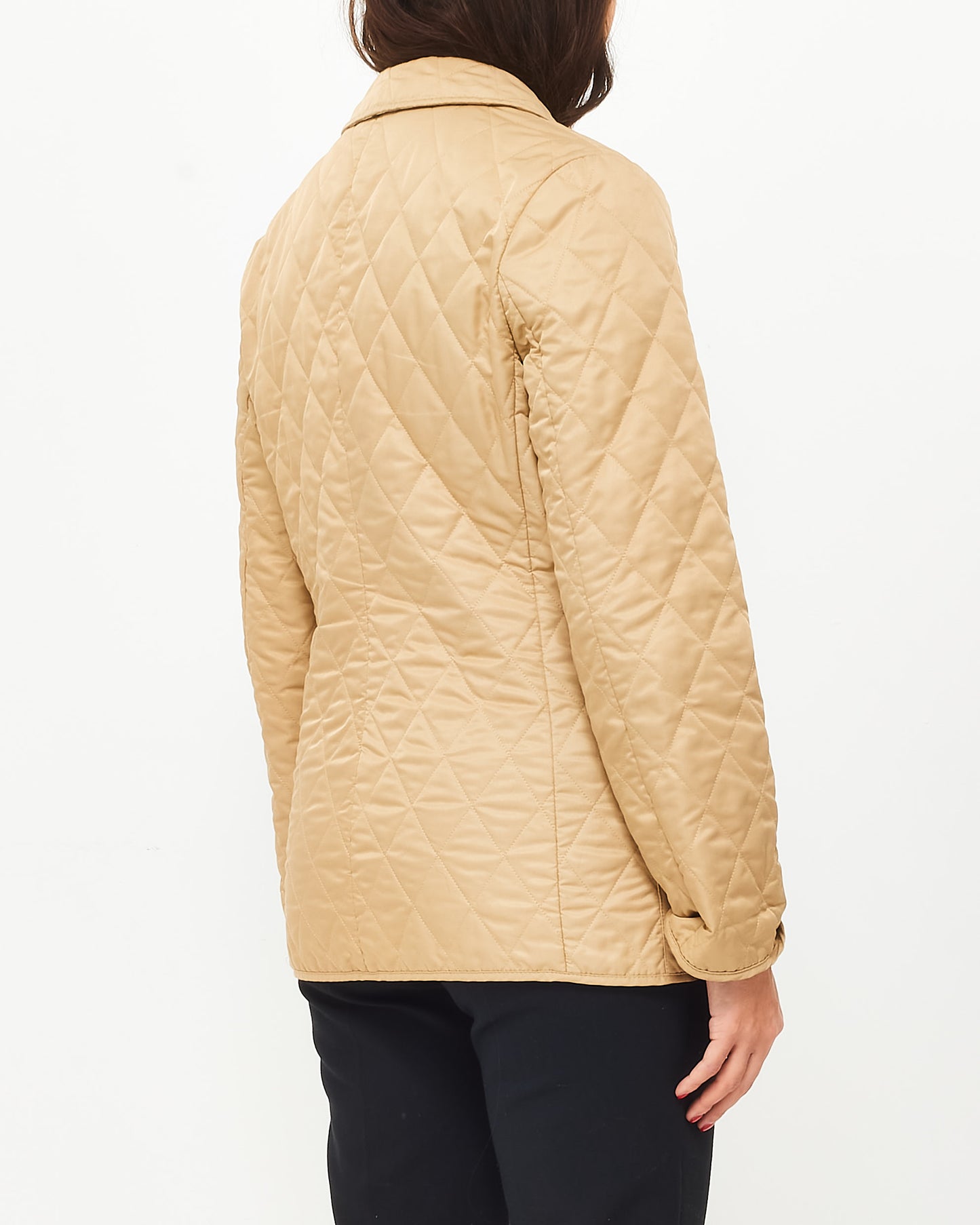 Burberry Beige Nylon Quilted Jacket - XS