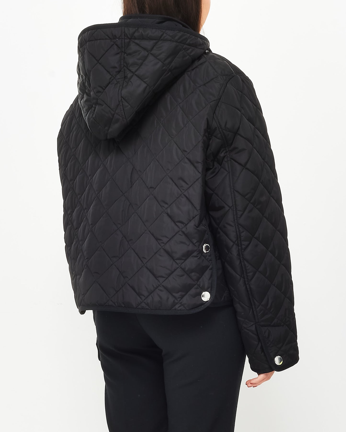 Burberry Black Quilted Nylon Short Padded Coat - XL