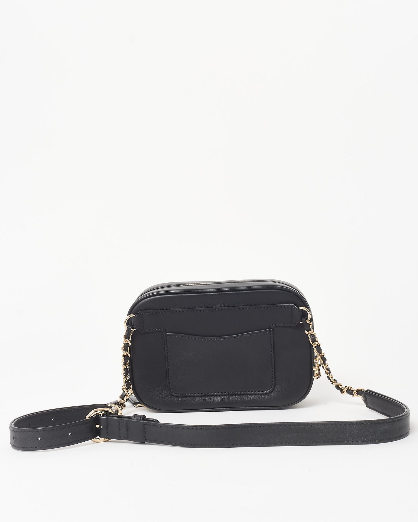 Chanel Black Lambskin Leather Embossed Logo Belt Bag