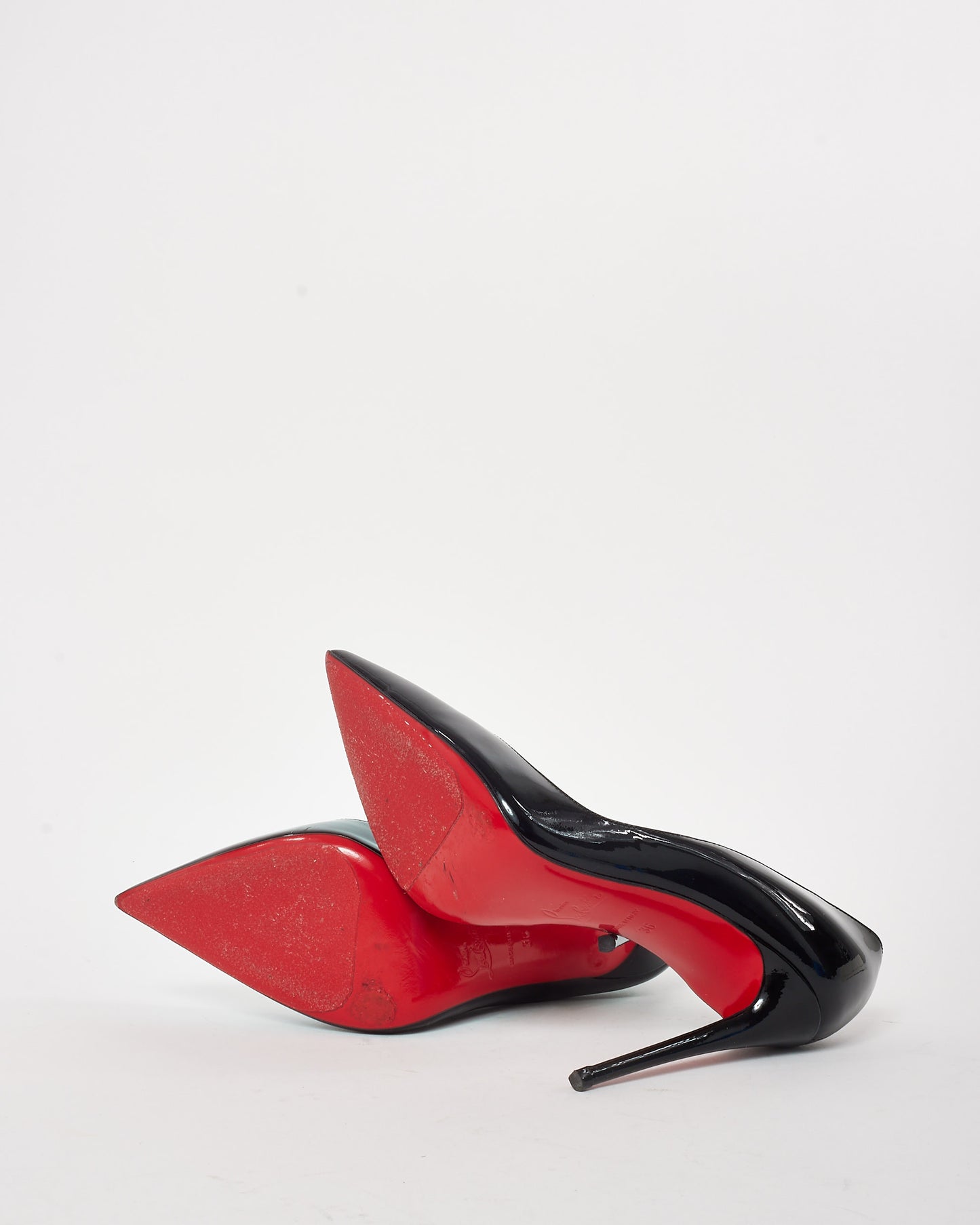 Christian Louboutin Black Patent Leather Iriza 100mm Pumps - 36