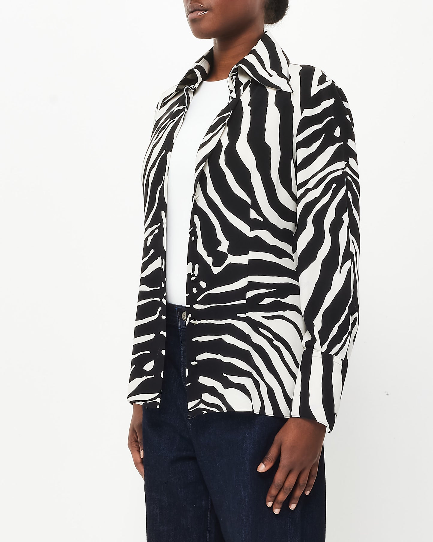 Dolce & Gabbana Zebra Print Silk Blouse - 42