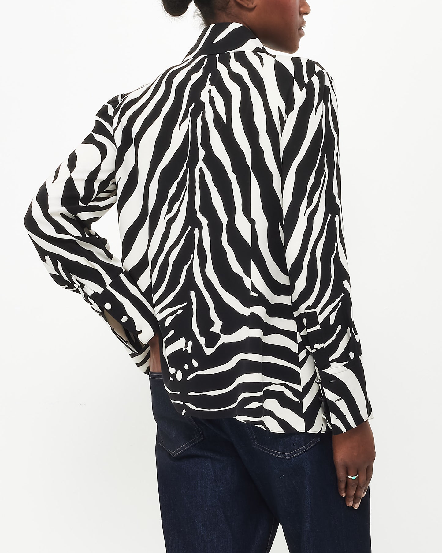 Dolce & Gabbana Zebra Print Silk Blouse - 42