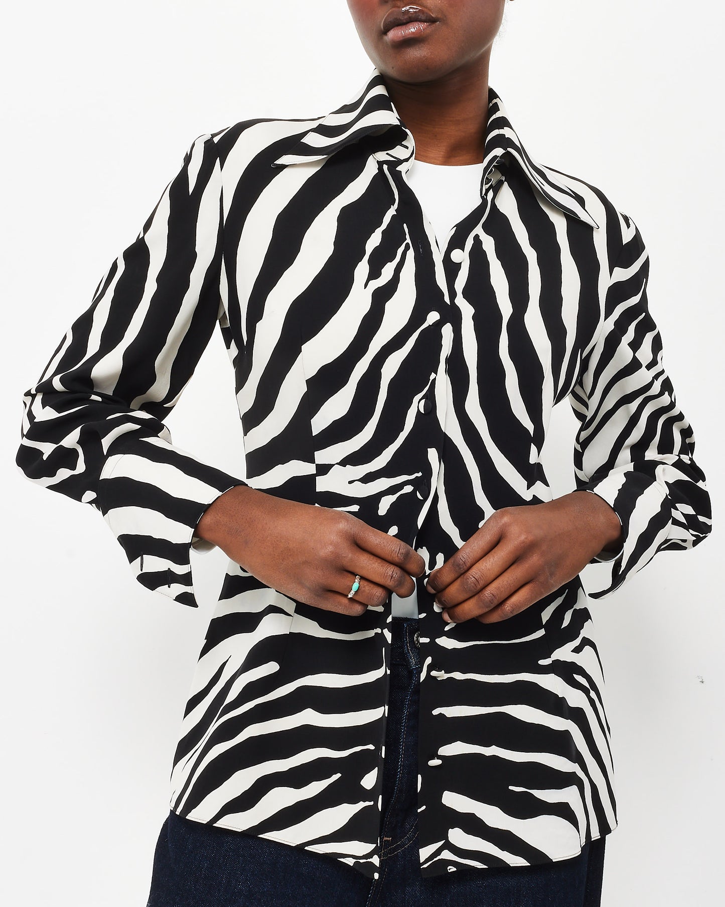 Dolce & Gabbana Zebra Print Silk Blouse - 42