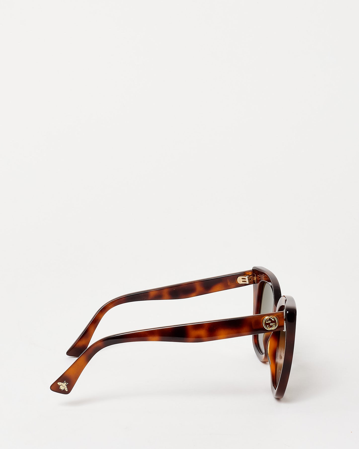 Gucci Tortoise Oversized Logo GG0163S Sunglasses