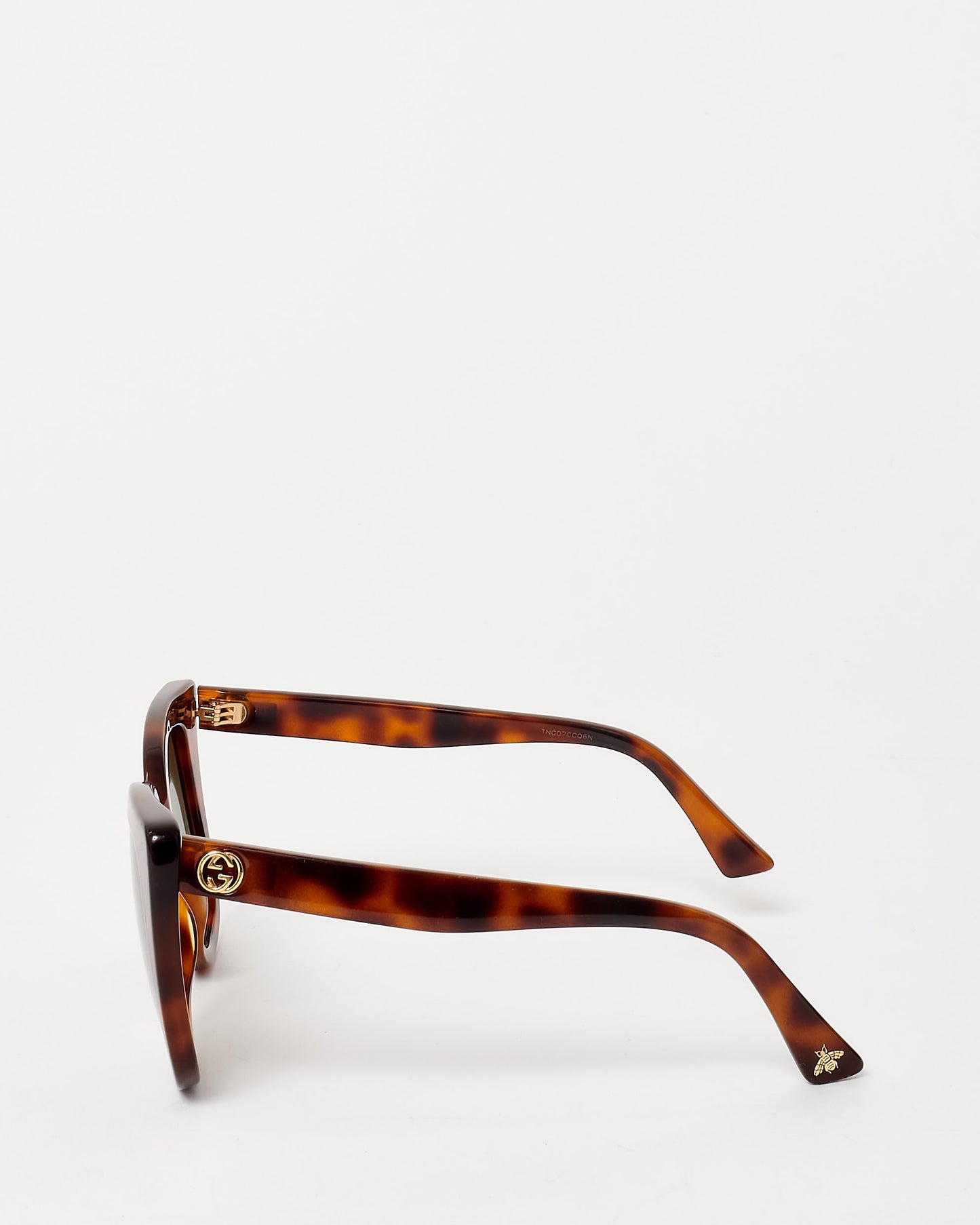 Gucci Tortoise Oversized Logo GG0163S Sunglasses