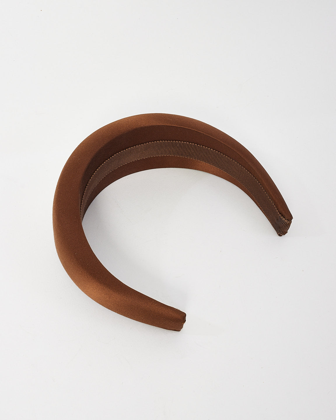 Prada Brown Satin Padded Headband