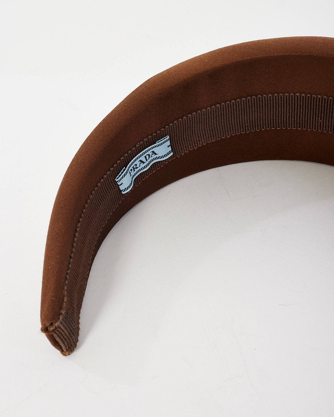 Prada Brown Satin Padded Headband