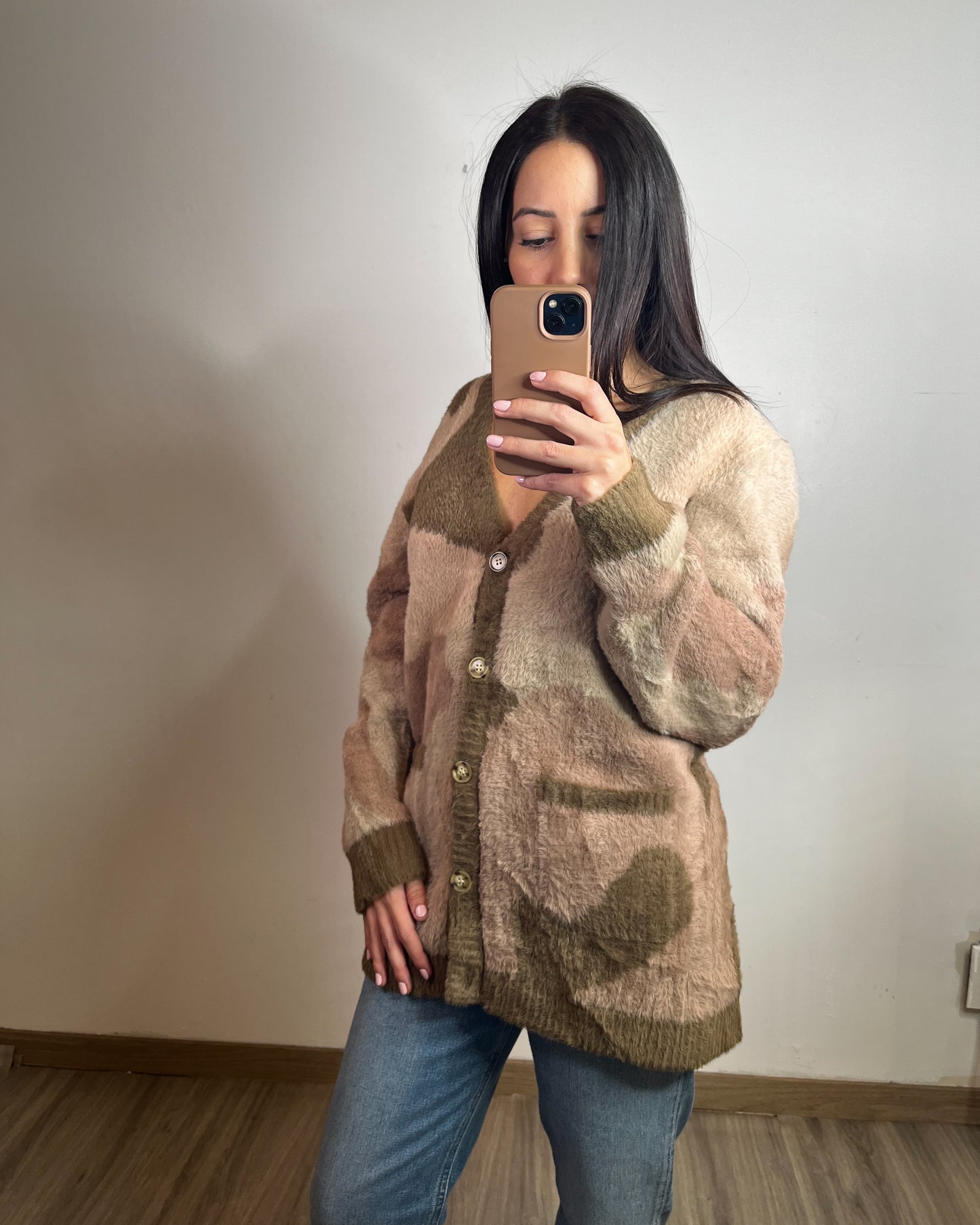 Ser.o.ya Beige Camo Talon Cardigan - M