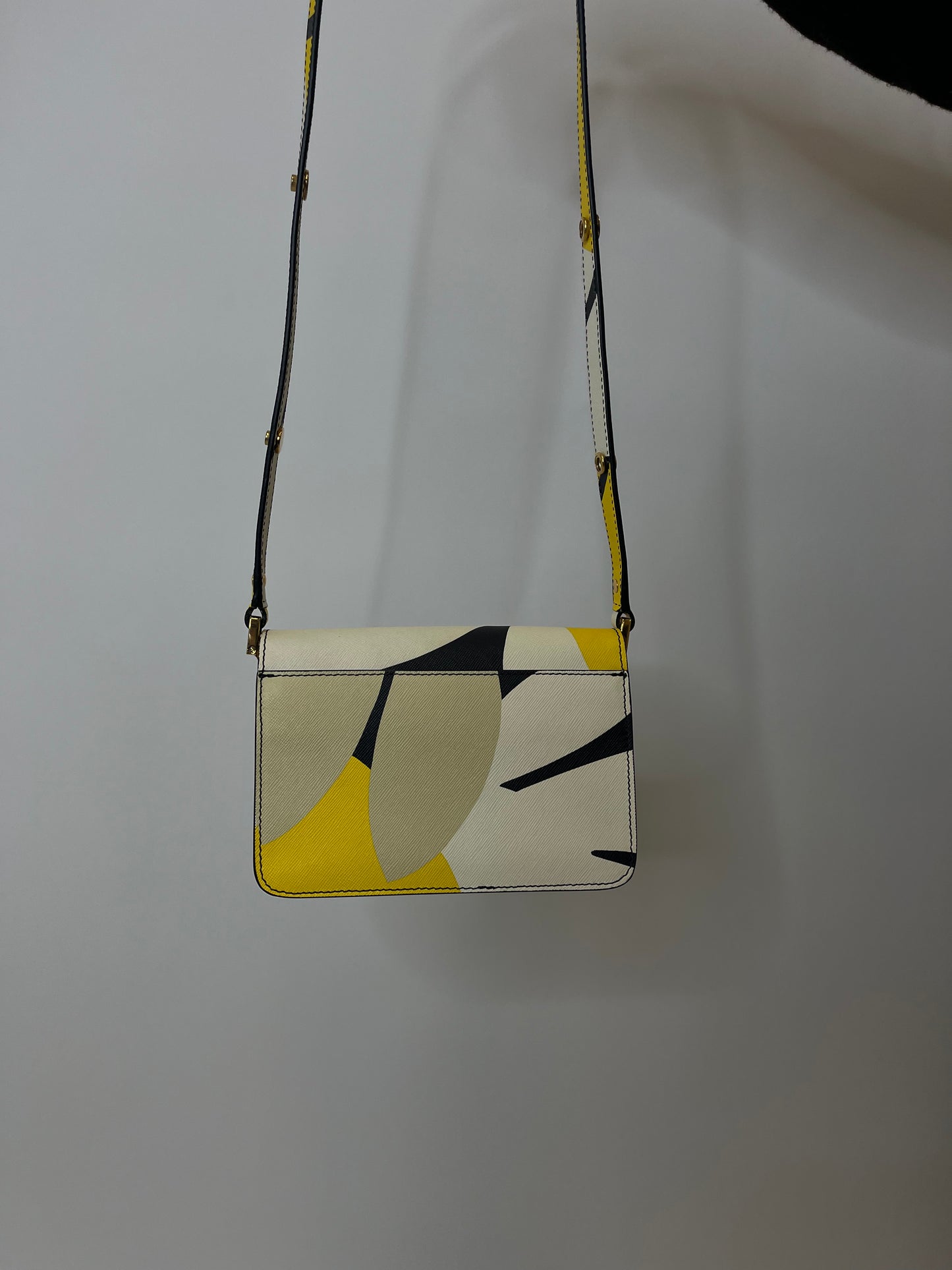 Marni Black White & Yellow Trunk Crossbody Bag