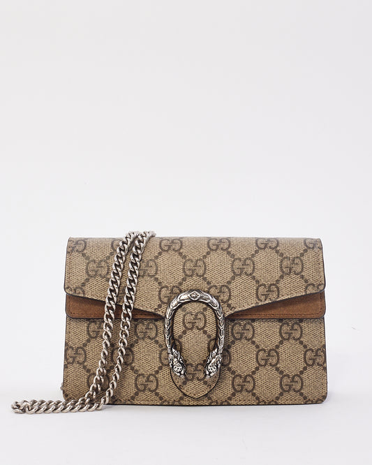 Gucci Beige GG Supreme Canvas Super Mini Dionysus Bag