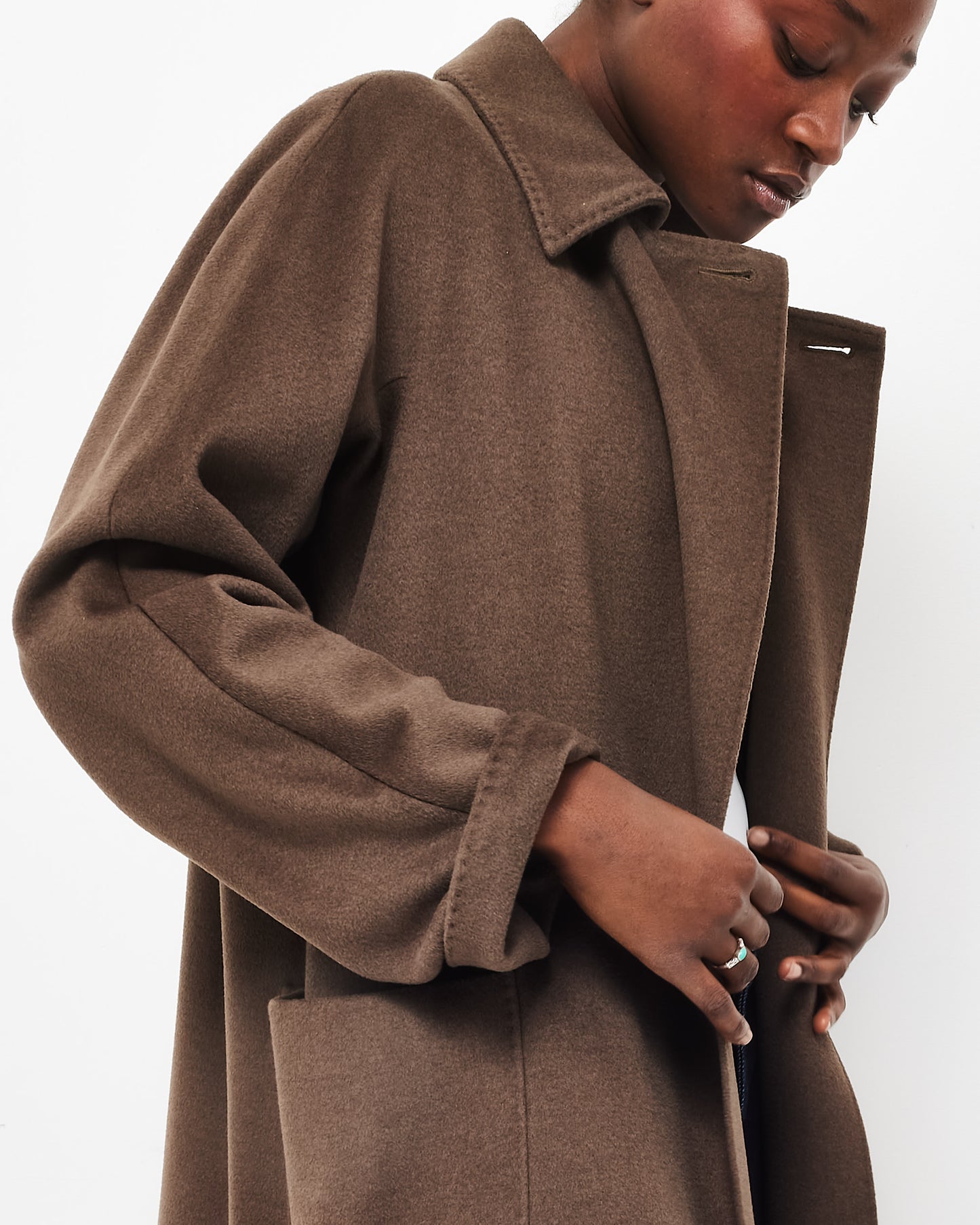 Max Mara Brown Wool Blend Coat - US 8