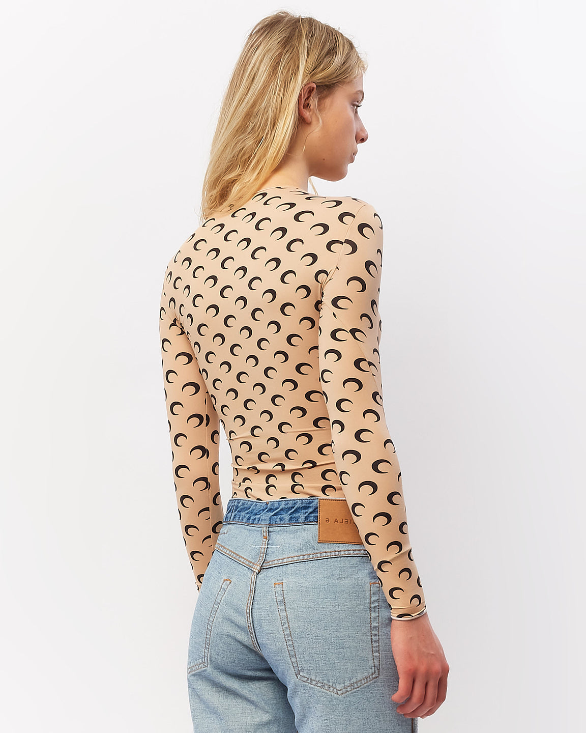 Marine Serre Beige Borderline Second Skin Printed Top - XS