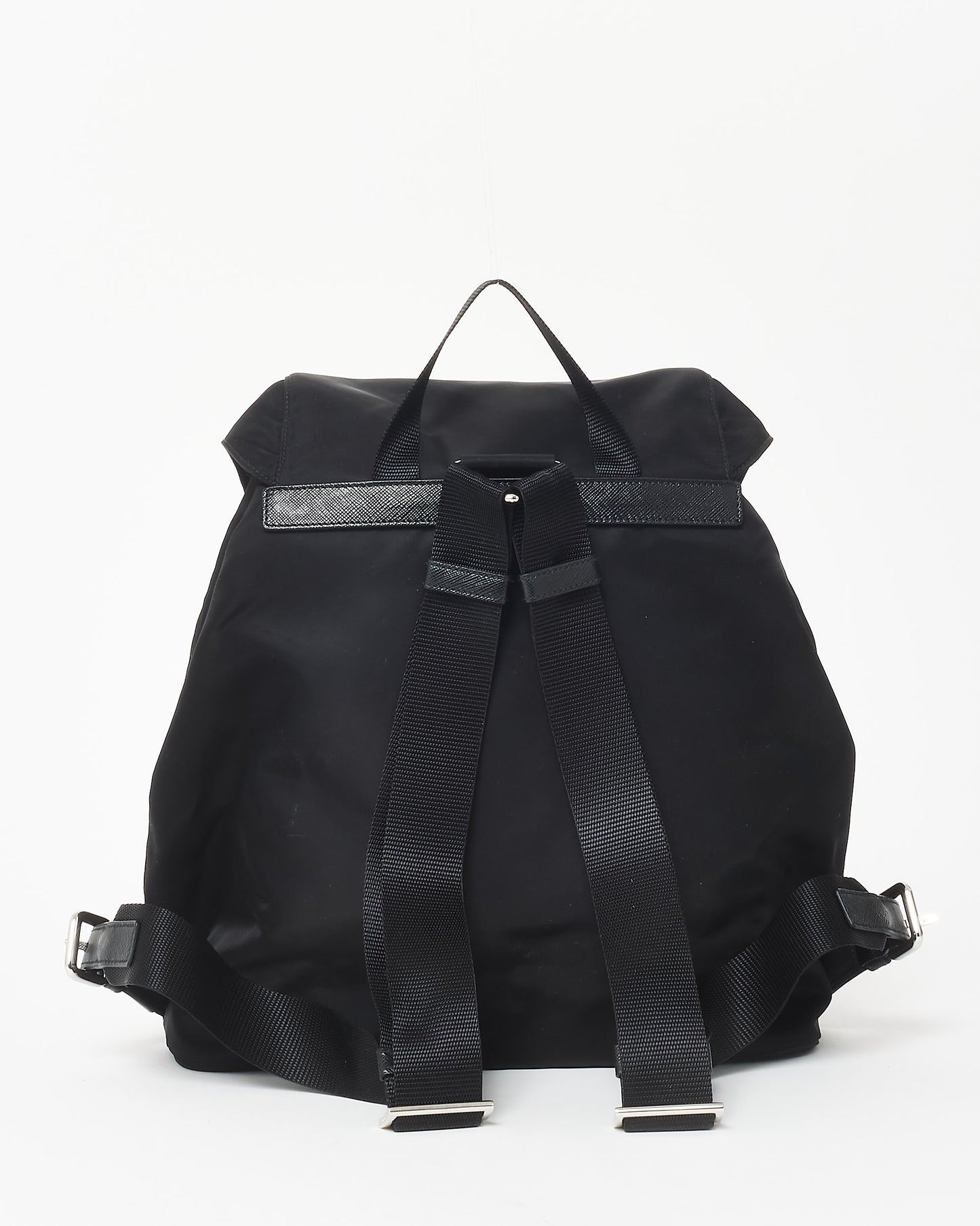 Prada Black Nylon Double Front Pocket Re-Nylon Medium Backpack