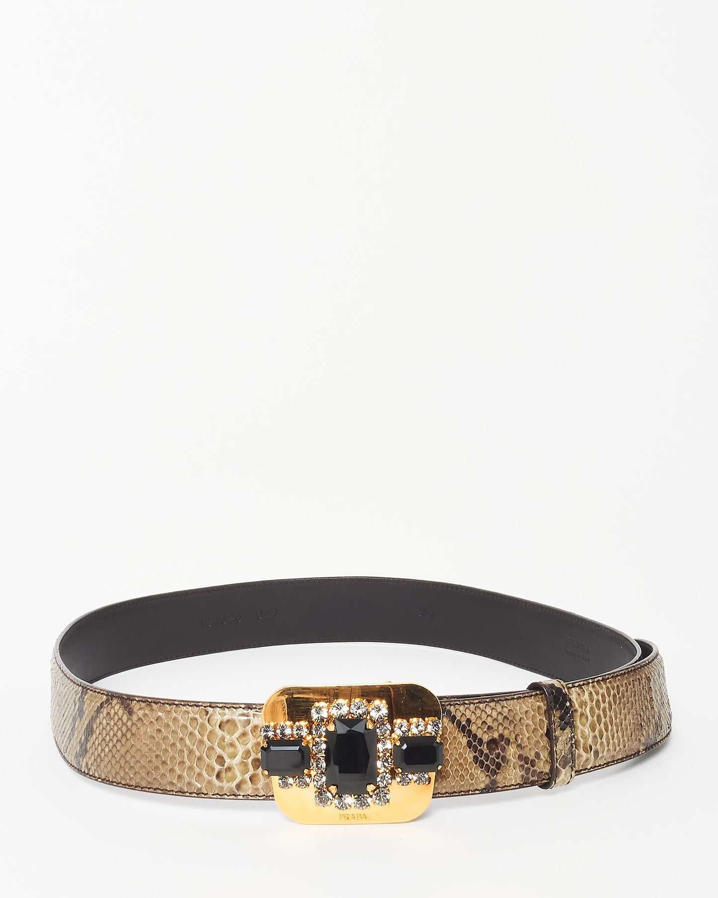 Prada Army Green Python & Embellished Belt - 20