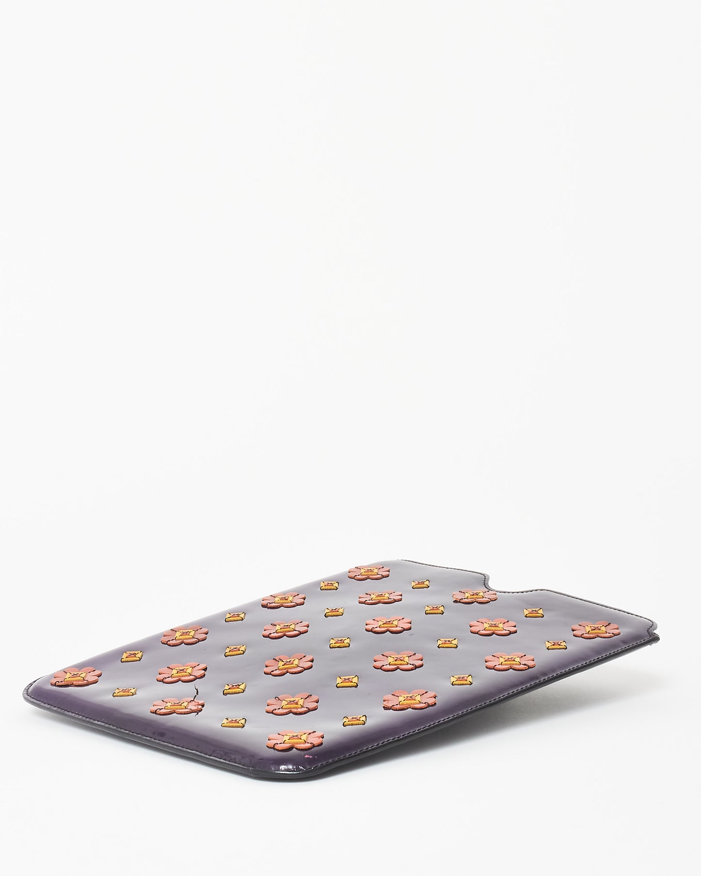 Prada Purple Patent Leather & Floral iPad Sleeve