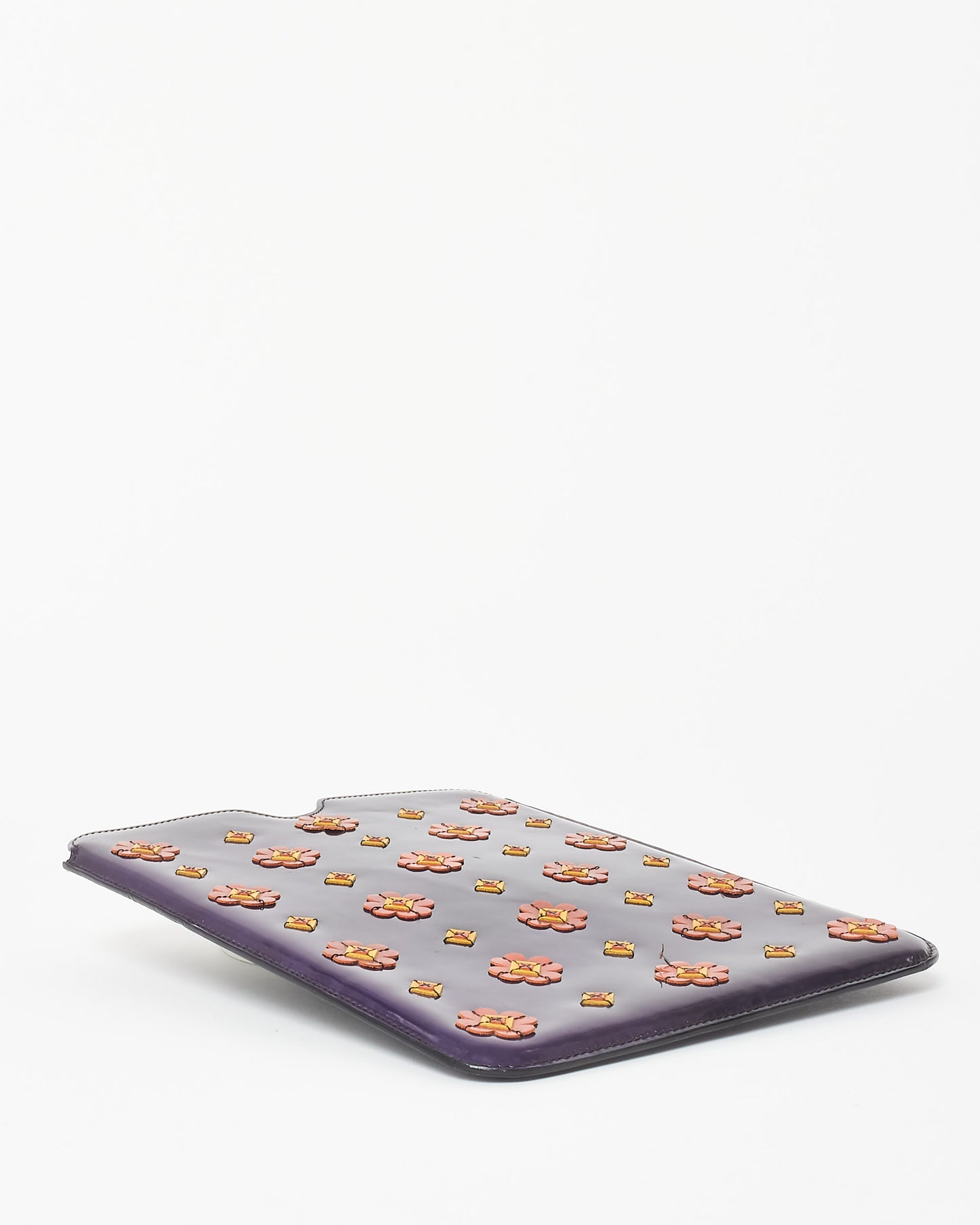 Prada Purple Patent Leather & Floral iPad Sleeve