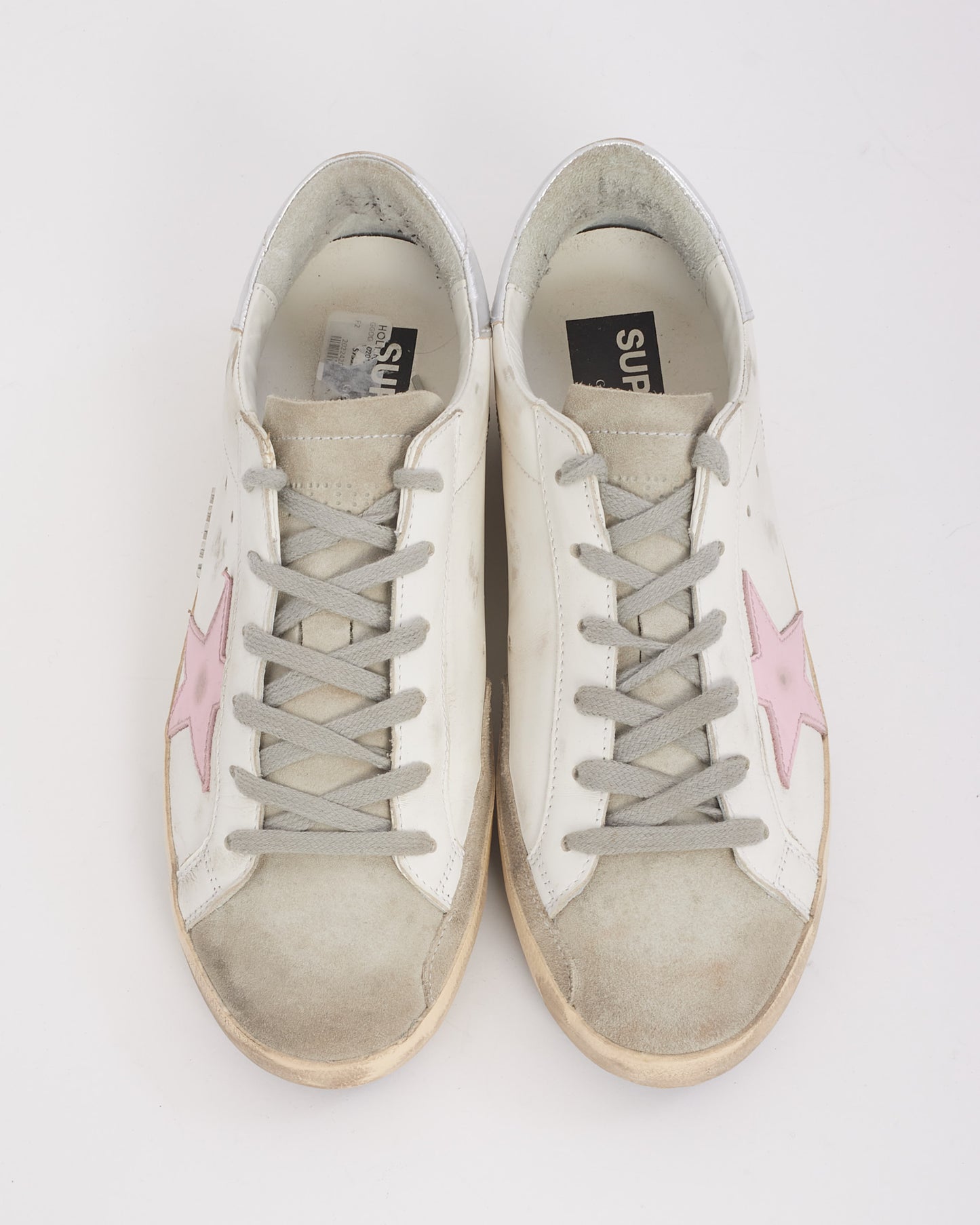 Golden Goose White Leather Super-Star Low Top Sneakers - 40