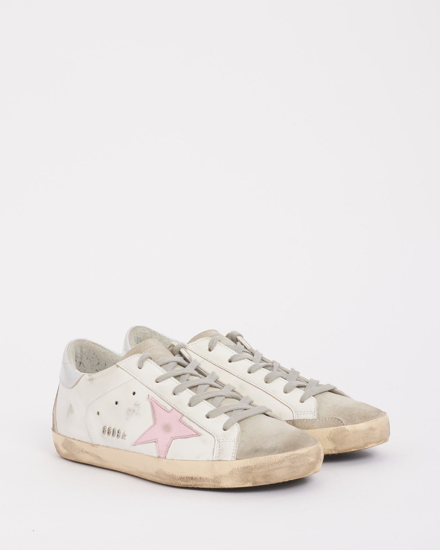 Golden Goose White Leather Super-Star Low Top Sneakers - 40