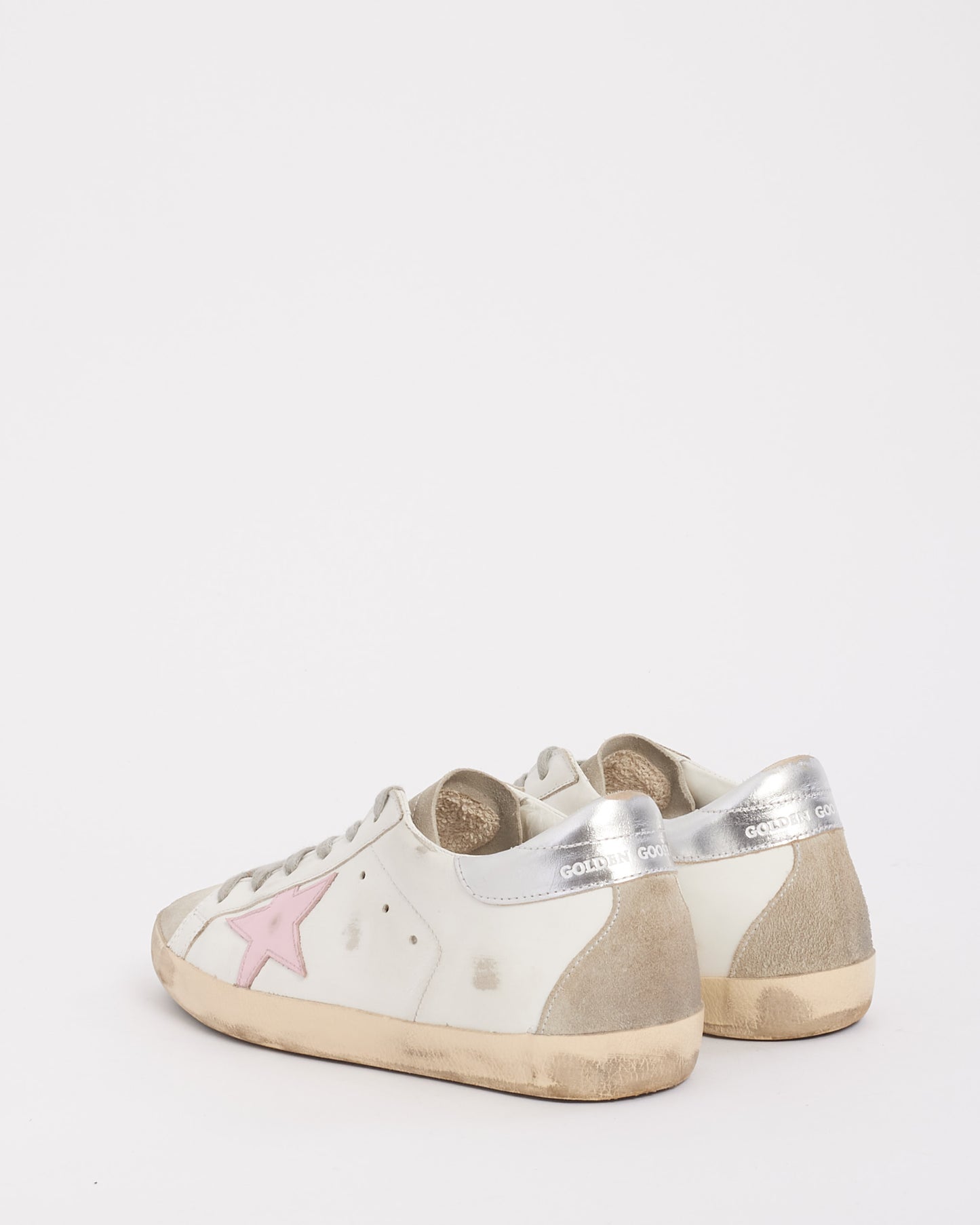 Golden Goose White Leather Super-Star Low Top Sneakers - 40