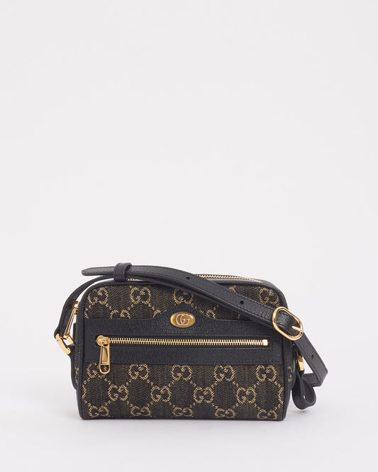 Gucci Black Denim Mini GG Ophidia Crossbody