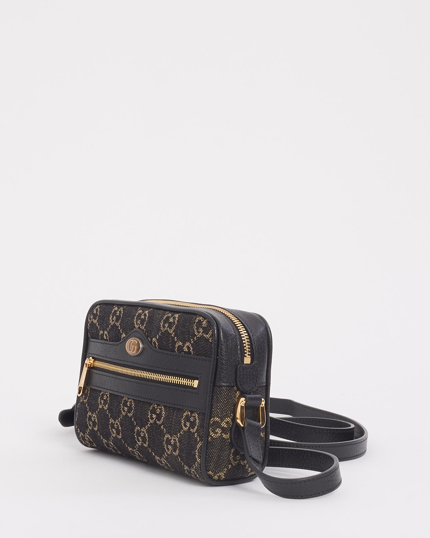 Gucci Black Denim Mini GG Ophidia Crossbody