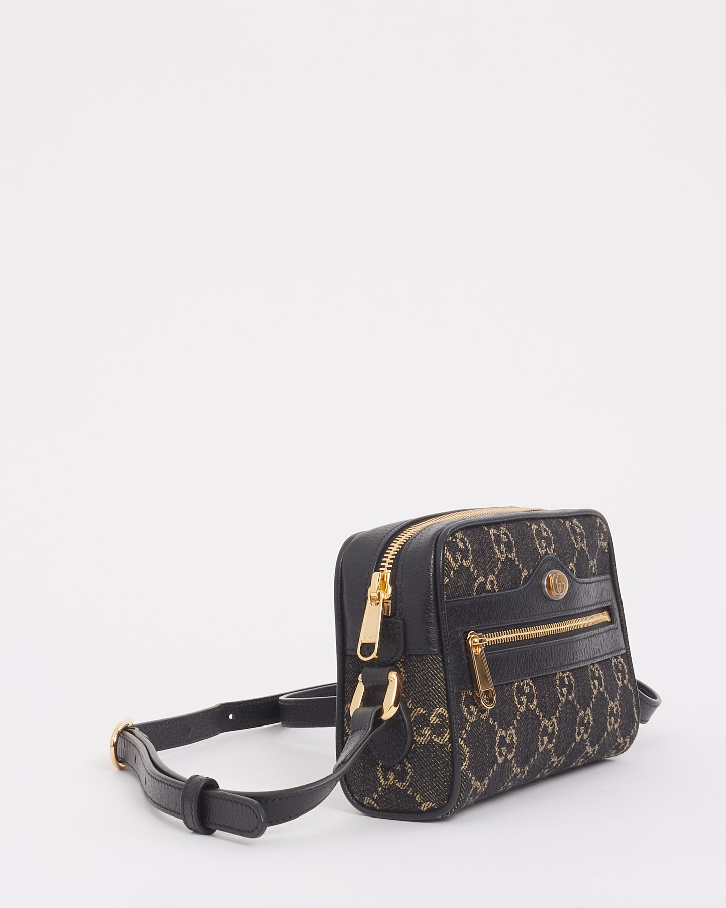 Gucci Black Denim Mini GG Ophidia Crossbody