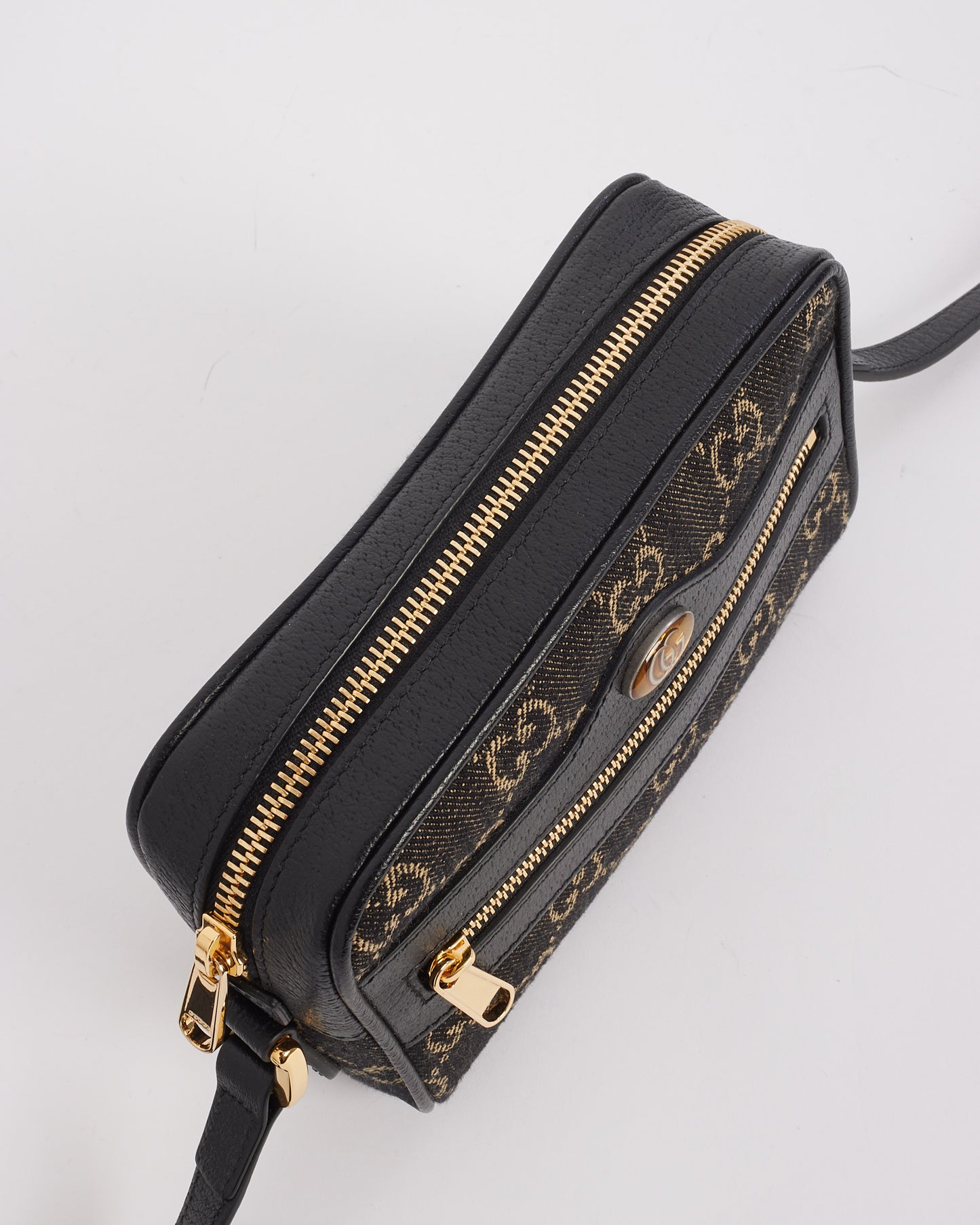 Gucci Black Denim Mini GG Ophidia Crossbody